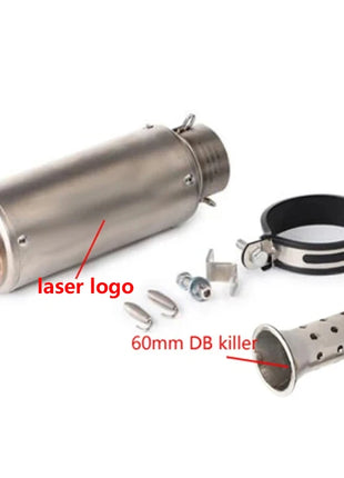 motorcycle exhaust inox muffler carbon fiber exhaust Universal 51/60mm with DB Killer for z900 R3 R25 MT07 MT09 R1 Z400 Z650