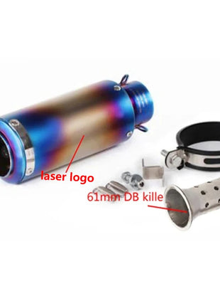motorcycle exhaust inox muffler carbon fiber exhaust Universal 51/60mm with DB Killer for z900 R3 R25 MT07 MT09 R1 Z400 Z650