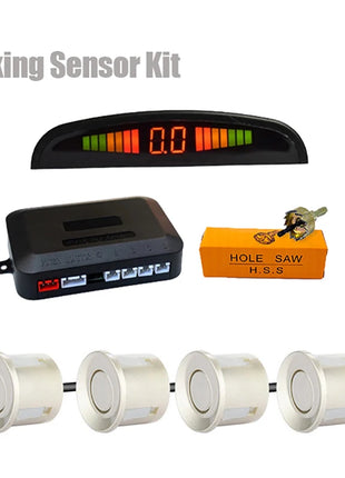 Car LED Parking Sensor Kit with 4 Radar Accurate Digital Display of Obstacle Distance Alarm Parktronic Kit Suitable For Most Car