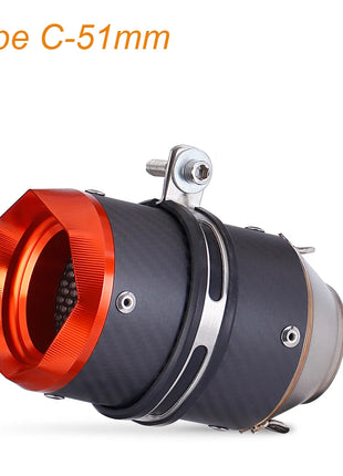 Universal Motorcycle Exhaust CNC Carbon Fiber Escape Muffler For Kawasaki Z900 FZ6 RC390 S1000XR