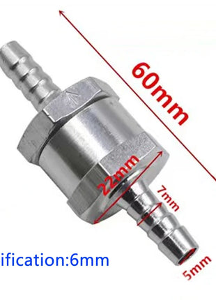 Universal Fuel Non Return Check Valve Aluminium Alloy 6mm 8mm 10mm for Peugeot Renault Marine Motorcycle Petrol Diesel