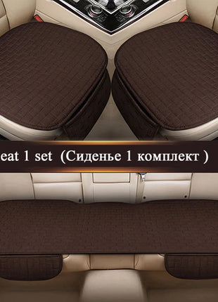 Car Flax Seat Cushion Protector Pad Car Seat Cover Front/Rear Seat Cover Automobile Cushion Pad Mat Backrest Auto Accessori