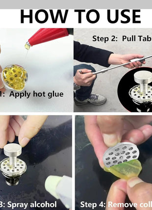 Car Body Paintless Dent Pulling Tabs, Glue Puller Tabs Remover Automobile Repair Set for Hailing Damage Dent Repair Tools