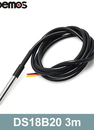 1-10pcs DS18B20 Stainless Steel Waterproof DS18b20 1m 3m 5m Thread Temperature Probe Temperature Sensor 18B20 Cable For Arduino