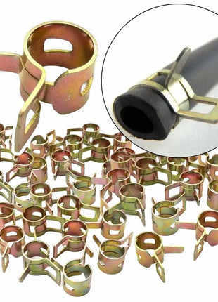 50/40/30/20/10/5pcs Motorcycle Scooter Car Vehicle ATV Go Kart Fuel Line Hose Tubing Water Pipe Air Tube Spring Clips Clamps 8mm