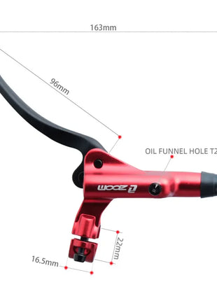 ZOOM HB-876 4 Piston Folding Mountain Bike Disc Hydraulic Brake Set Front 800 Rear 1400 Mm Mtb Bicycle Cramp Red Cycling Parts