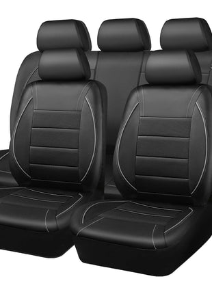 Universal Leather Car Seat Covers Red Simple Waterproof 5 Seat Car Seat Cover