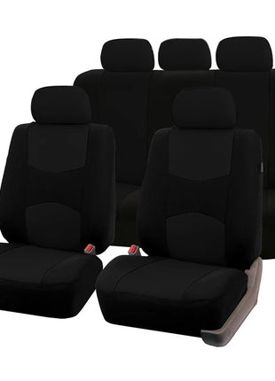 Car Seat Covers For 5 PCS Full Set For Four Seasons Black Universal