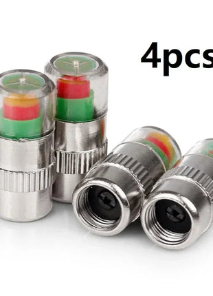 NEW 4pcs Car Tire Pressure Indicator Gauge Alert Monitoring Valve Cap Sensor External Detection