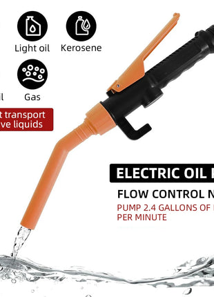 Fuel Pump Portable 12V Electric Oil/Fuel Transfer Pump Battery-Powered Liquid Siphon Pump for Cars Trucks Gas Water with Hose
