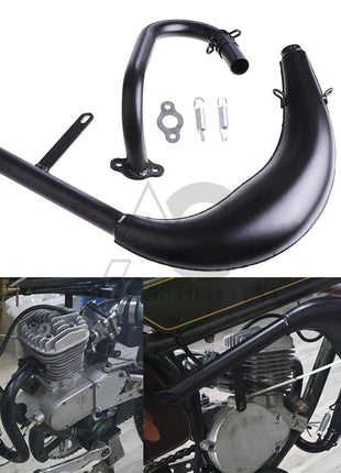 Black Pipe Exhaust Muffler Fit For 2 Stroke 50 80cc Bike Gas Engine Curved Exhaust Pipe Motor Bicycle Parts