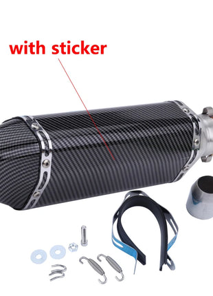 Motorcycle Exhaust Universal 38-51mm Vent Pipe With Muffler 370mm Stainless Steel For ATV Street Bike
