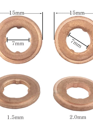 20 pcs  7x15mm EURO-III Common Rail Injector Nozzle Copper Pad Gasket for Diesel Injector Sealing, Diesel Pump Repair Tool Parts