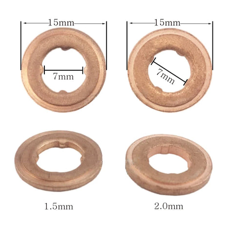 20 pcs  7x15mm EURO-III Common Rail Injector Nozzle Copper Pad Gasket for Diesel Injector Sealing, Diesel Pump Repair Tool Parts