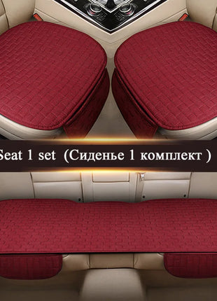 Car Flax Seat Cushion Protector Pad Car Seat Cover Front/Rear Seat Cover Automobile Cushion Pad Mat Backrest Auto Accessori
