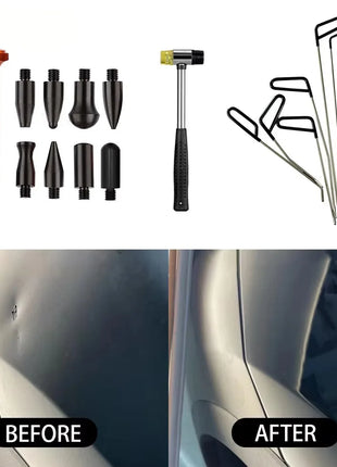 Professional Automotive Paintless Dent Removal Tools Car Dent Puller Rod Hook Hammer Door Dent Ding Hail Fix Removal Tools