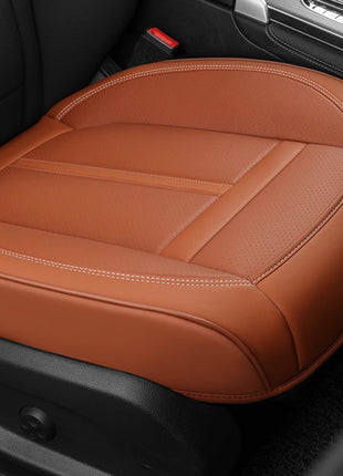 1PCS Nappa Leather Car Seat Cover Anti-Slip and Full Wrap Driver Car Seat Protector Mat Front Bottom Car Seat Cushion Cover