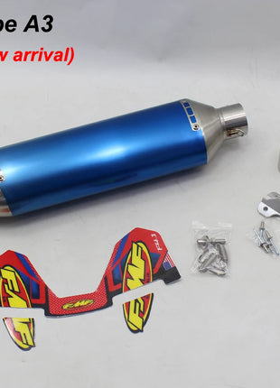 Length 470mm Inlet 51mm Motorcycle Exhaust Pipe FMF 4T Mufflers with Bracket Universal Motorbike Motocross Scooters Escape Moto