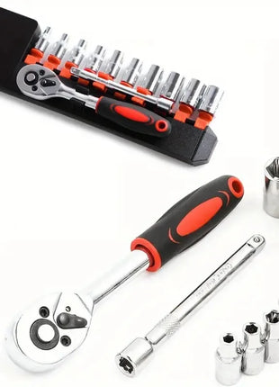12-piece Xiaofei Auto Repair Tool Set, Socket Wrench Combination, Complete Set of Hardware Toolbox Tools