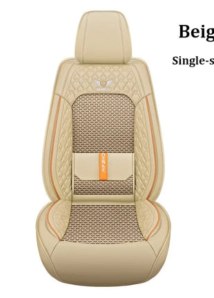 Ergonomic Car Seat Cushion – Nappa Leather & Ice Silk, High-Resilience Sponge, All-Season Comfort for Most Vehicles