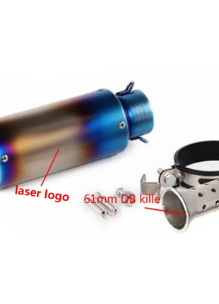 motorcycle exhaust inox muffler carbon fiber exhaust Universal 51/60mm with DB Killer for z900 R3 R25 MT07 MT09 R1 Z400 Z650