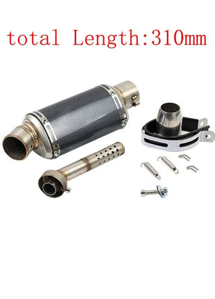 51mm Universal Motorcycle Exhaust Muffler Escape 310 370 440 mm Pipe 100cc-1000cc ATV GP Scooter For fz6 pcx125 Stainless Steel
