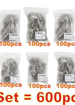 100-600Pcs Auto Plastic Repair Welding Nails Car Bumper Repair Welded Stud Precut Wave Nails Machine Welding Hot Stapler