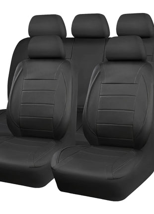 Universal Leather Car Seat Covers Red Simple Waterproof 5 Seat Car Seat Cover