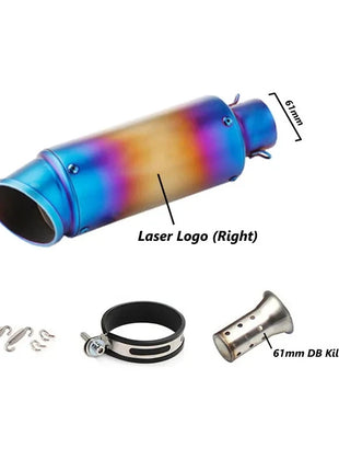 motorcycle exhaust inox muffler carbon fiber exhaust Universal 51/60mm with DB Killer for z900 R3 R25 MT07 MT09 R1 Z400 Z650