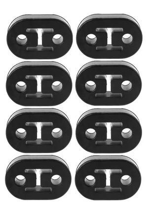 2/4/6/8/10pcs Car Rubber Exhaust Tail Pipe Mount Brackets Hanger Insulator Universal Black 2 Holes Diameter 11mm 0.44inches