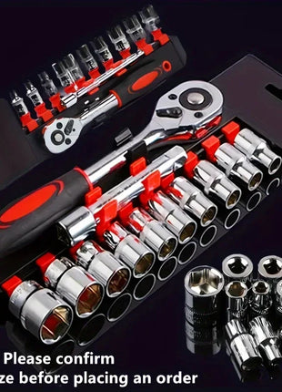 12pcs Socket Ratchet Handle Wrench Set 1/4 3/8 1/2 Spanner Kit With Extension Rod and 10 Common Sockets Car Repair Hand Tools