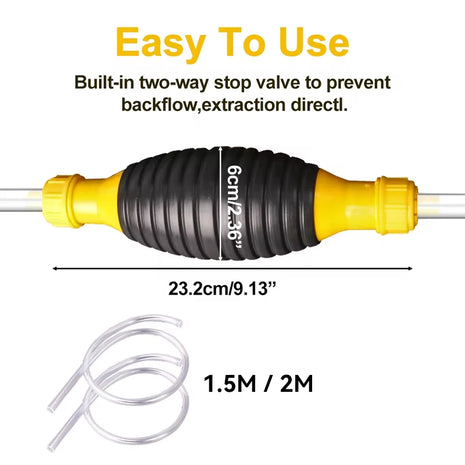 Heavy Duty Manual Fuel Transfer Pump for Gasoline/Diesel/Oil, Auto/ATV/Marine Siphon Tool with Anti-Leak Design