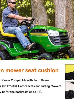 Riding Lawn Mower Cushioned Seat Cover LP92334 for John Deere Mower Tractor & Gator Weatherproof Seats up to 18 inch High Oxford 300