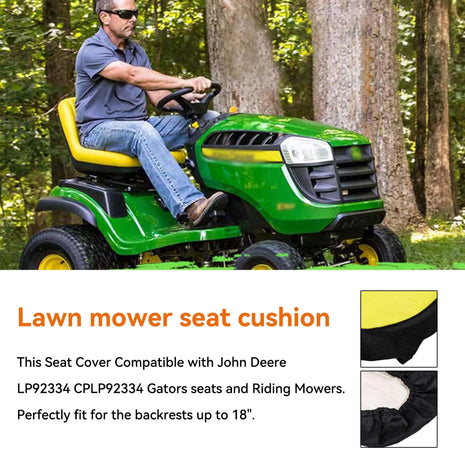 Riding Lawn Mower Cushioned Seat Cover LP92334 for John Deere Mower Tractor & Gator Weatherproof Seats up to 18 inch High Oxford 300