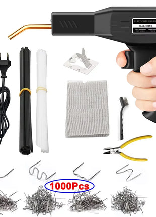 50W Hot Stapler Plastic Welding Machine Plastic Bumper Soldering Iron 2 in 1 Garage Tools Car Bumpers Repair Kit PVC Welder Gun
