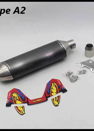 Length 470mm Inlet 51mm Motorcycle Exhaust Pipe FMF 4T Mufflers with Bracket Universal Motorbike Motocross Scooters Escape Moto