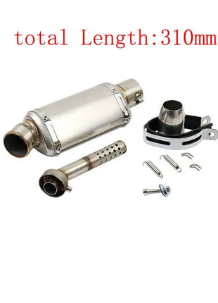 51mm Universal Motorcycle Exhaust Muffler Escape 310 370 440 mm Pipe 100cc-1000cc ATV GP Scooter For fz6 pcx125 Stainless Steel