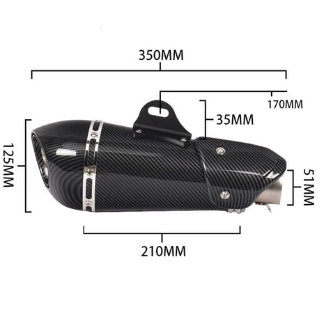 51mm Universal motorcycle exhaust alpha muffler with DB killer for R3 MT07 FZ1 R6 R15 ZX6R ZX10 Z900 Z400 1000 CBR1000 GSXR1000