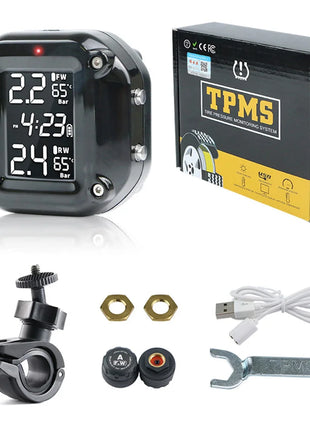 Motorcycle Tire Pressure Sensors Moto TMPS Tire Pressure Monitoring System 2 Wheel Tyre External Sensor for Motorbike Bicycle