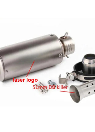 motorcycle exhaust inox muffler carbon fiber exhaust Universal 51/60mm with DB Killer for z900 R3 R25 MT07 MT09 R1 Z400 Z650