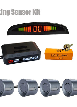 Car LED Parking Sensor Kit with 4 Radar Accurate Digital Display of Obstacle Distance Alarm Parktronic Kit Suitable For Most Car