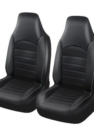 2 Front Universal PU Leather Car Seat Covers High Back Bucket Seat Cover Set for Most Cars, Trucks, SUVs and Van