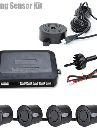 Risingon 12V 22mm Car Parking Sensor Kit Universal 4 Sensors Buzzer Reverse Backup Radar Sound Alert Indicator Probe System