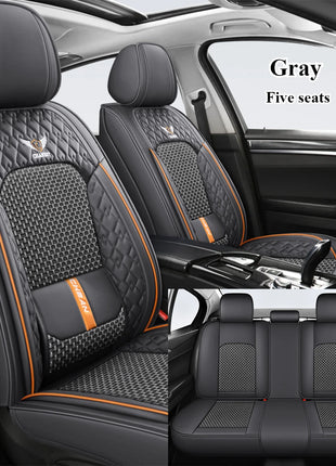 Ergonomic Car Seat Cushion – Nappa Leather & Ice Silk, High-Resilience Sponge, All-Season Comfort for Most Vehicles