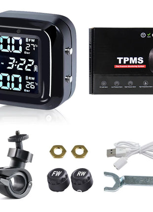 Motorcycle Tire Pressure Sensors Moto TMPS Tire Pressure Monitoring System 2 Wheel Tyre External Sensor for Motorbike Bicycle