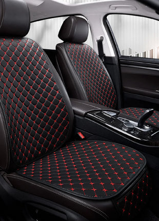 1PC cushion +1PC cushion PU leather front single-seat four-season universal embroidered seat cushion General dimensions are suit