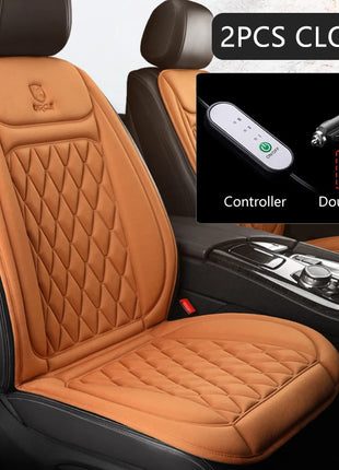 12V Heated Car Seat Cushion Cloth/Flannel Car Seat Heater Winter Warmer Seat Heating Car Accessories Heating Pads Set Universal