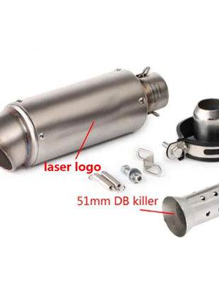 motorcycle exhaust inox muffler carbon fiber exhaust Universal 51/60mm with DB Killer for z900 R3 R25 MT07 MT09 R1 Z400 Z650
