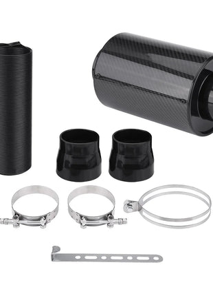 76mm 3 inch Universal Carbon Fiber Induction  Filter Box Cold Air Intake System W/ Intake Hose Cold Air Intake System Intake Hose