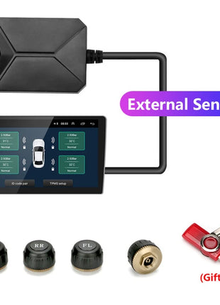 Srnubi Android TPMS for Car Radio DVD Player Tire Pressure Alarm Monitoring System Spare Tyre Internal External Sensor USB TMPS